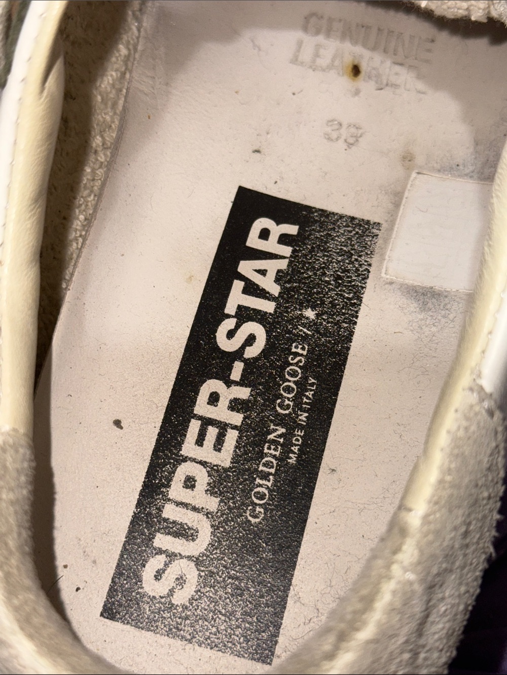 Golden Goose Women's White Sneakers with Sage Green Star & Trim - Picture 2 of 7